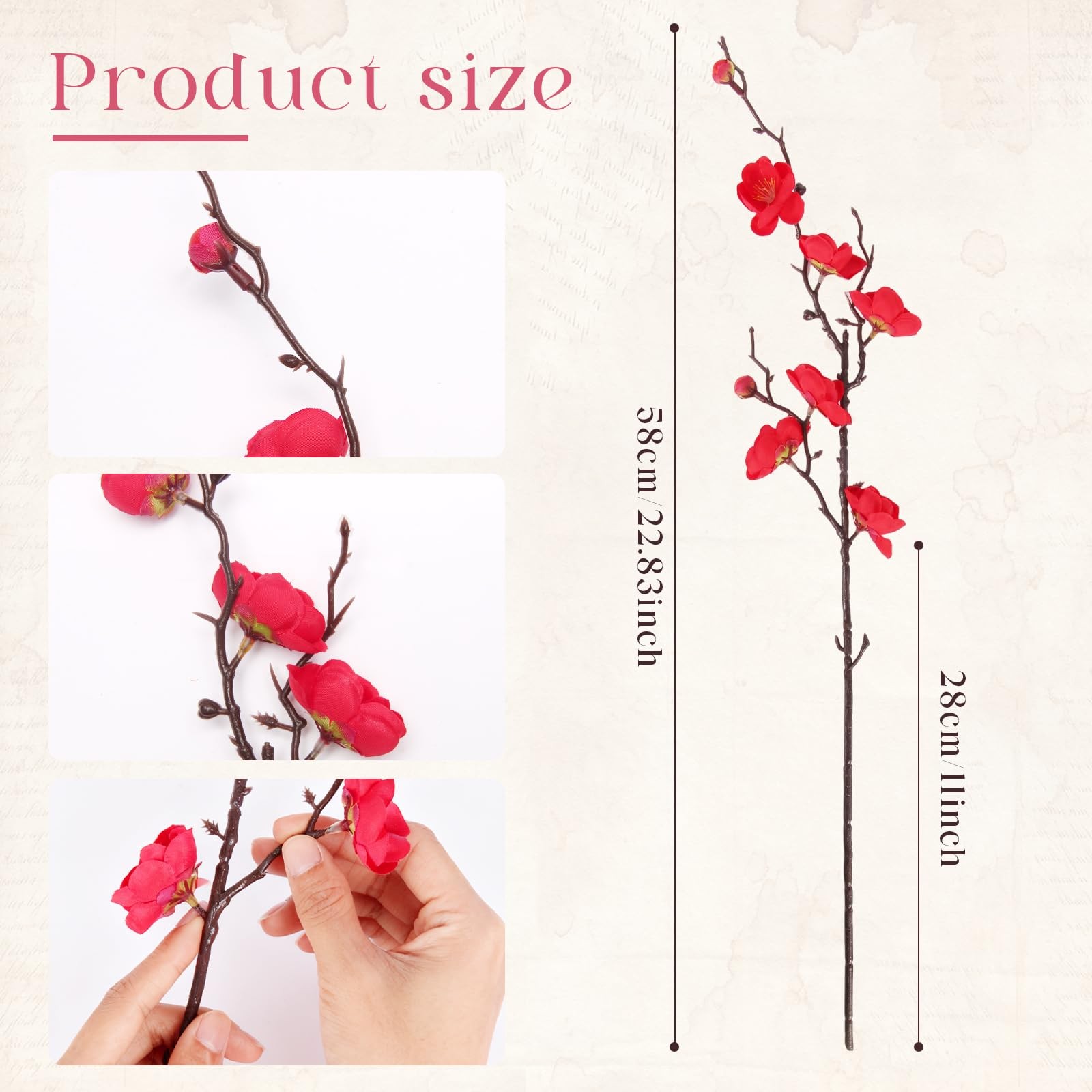 20pcs Cherry Blossom Branches Artificial Flowers for Winter Spring Indoor Dec…