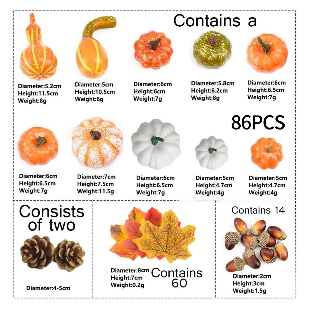 Artificial Pumpkin Harvest Autumn Thanksgiving Wreath Banquet Party Decor