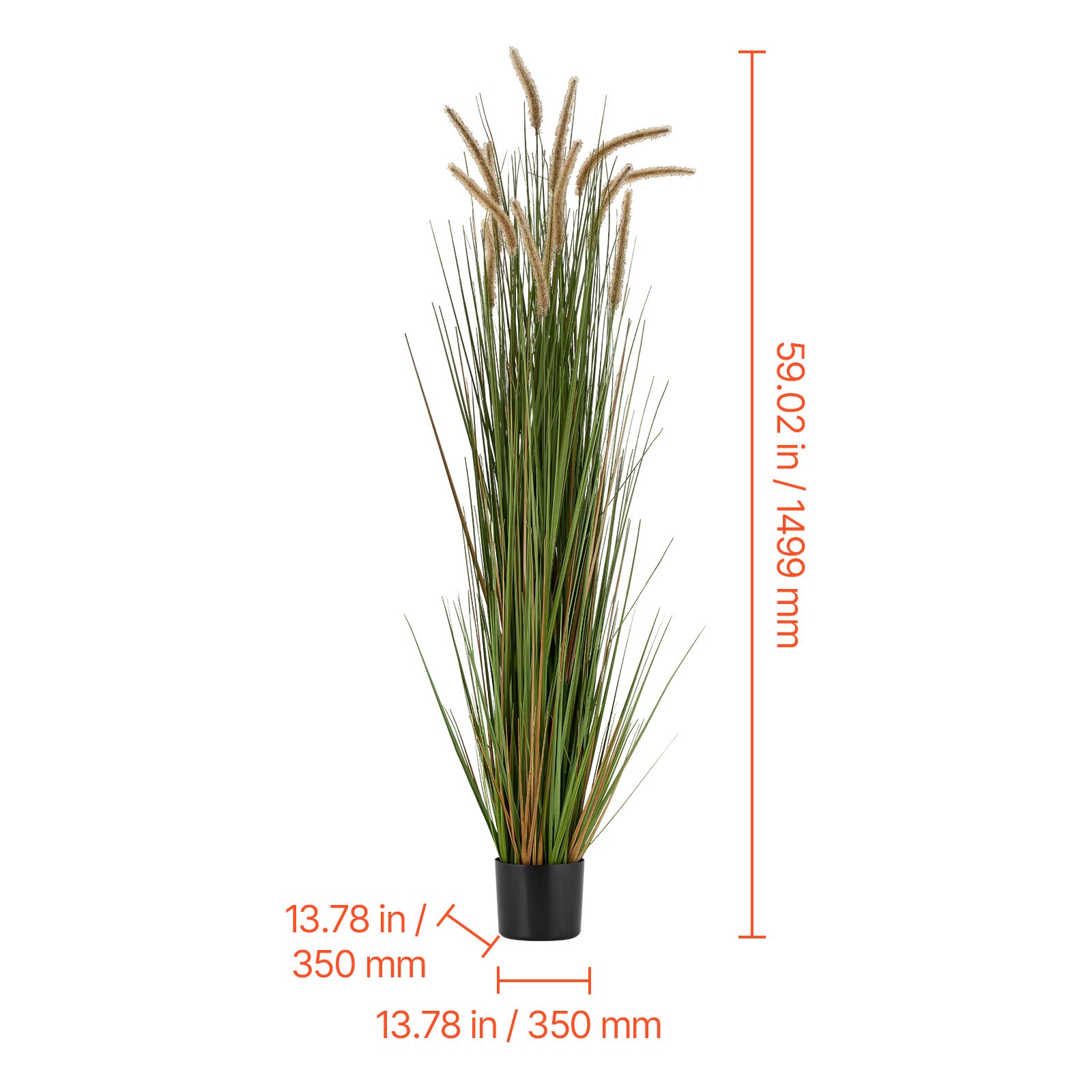 Uimoso Artificial Horsetail Reed Grass in Pot, 59-Inch, 2-Pack, Green