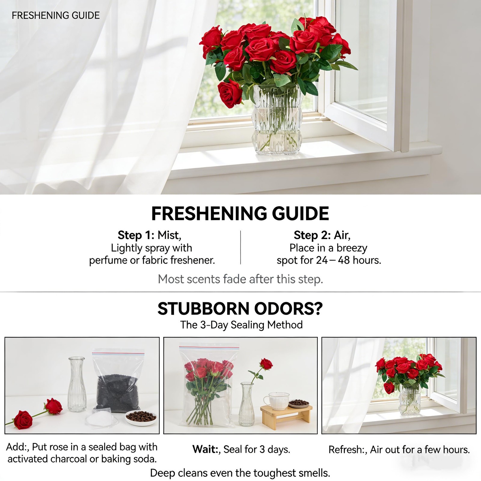 Artificial Roses 48PCS Red Velvet 2.76″ Blooms 20″ Stems – DIY Wedding Decor