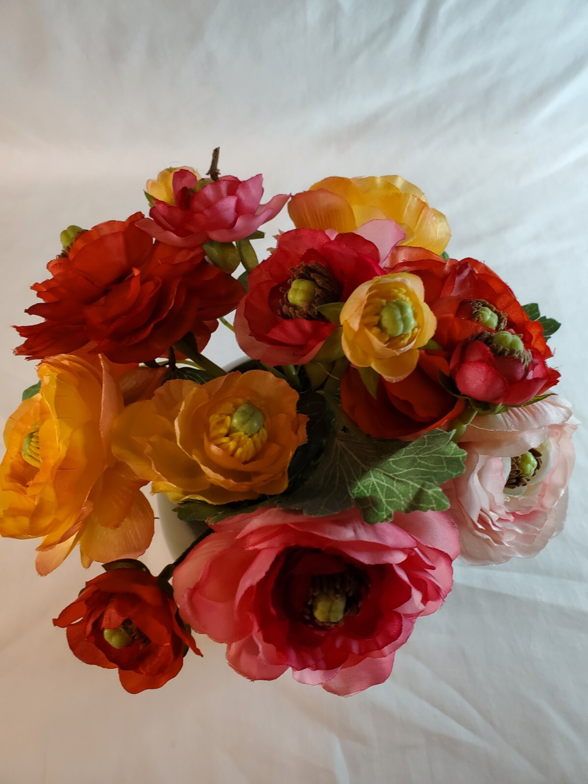 Pier 1 Imports Ranunculus Flower Bouquet Arrangement in Ceramic Pot