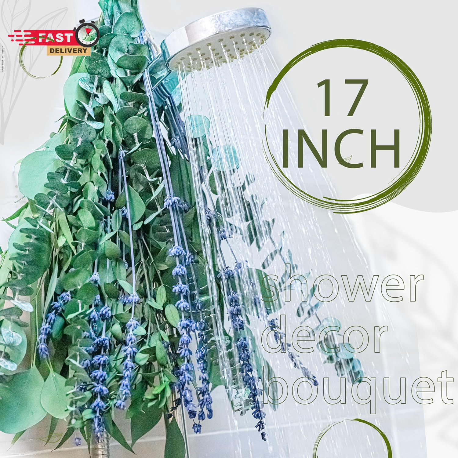 5 Kinds Eucalyptus & Lavender Stems – 17″ Natural Fresh Hanging Real Leaves Show