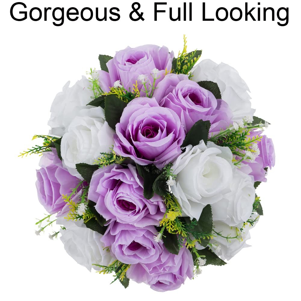 2 PCS Flower Centerpieces For Wedding Tables Lilac White Balls Party Decor