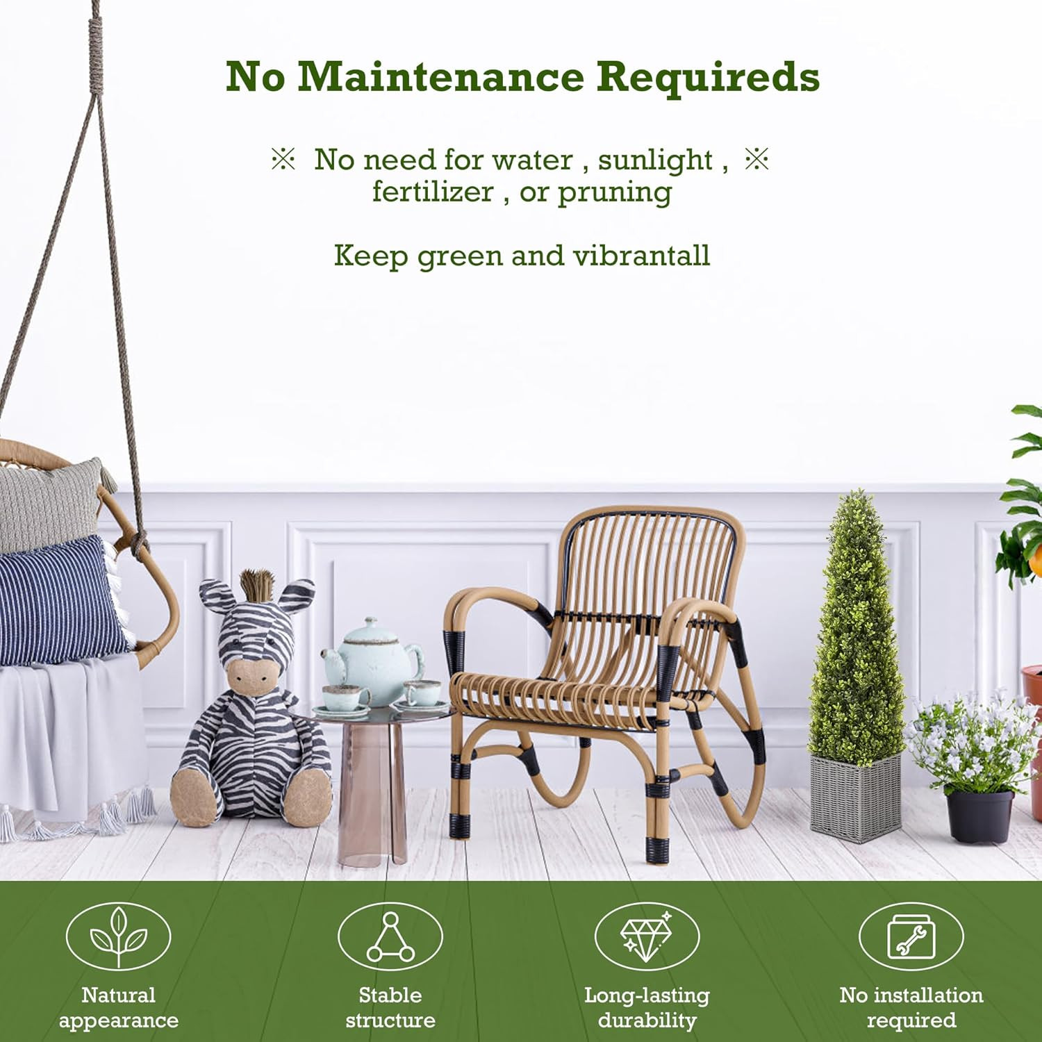 48″ Artificial Boxwood Topiary Tree Set of 2 for Home and Office Decor
