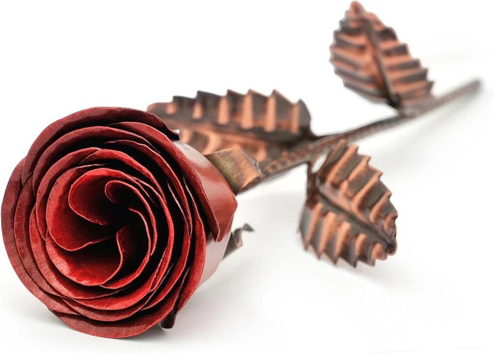 Bronze Anniversary Rose with Stand – Perfect Gift for Her 8th & 19th Anniversari
