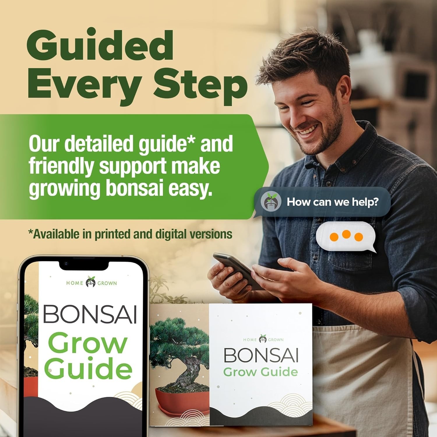 HOME GROWN 𝗨𝗦𝗔 Bonsai Tree Kit – 6 Heirloom Varieties Master