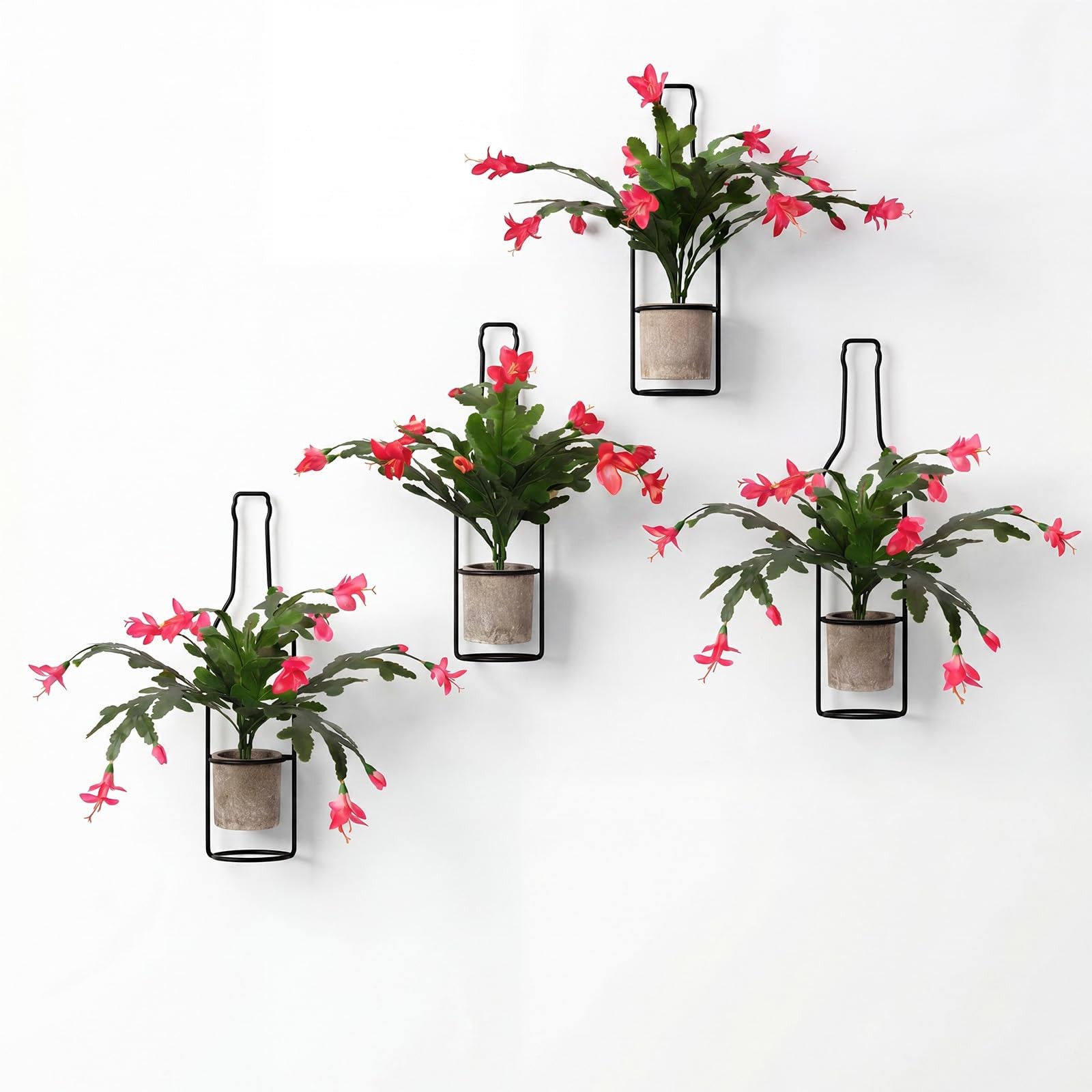 6 Pack Artificial Christmas Cactus Flowers No Pot 11” Tall 18” Wide Faux Ca…