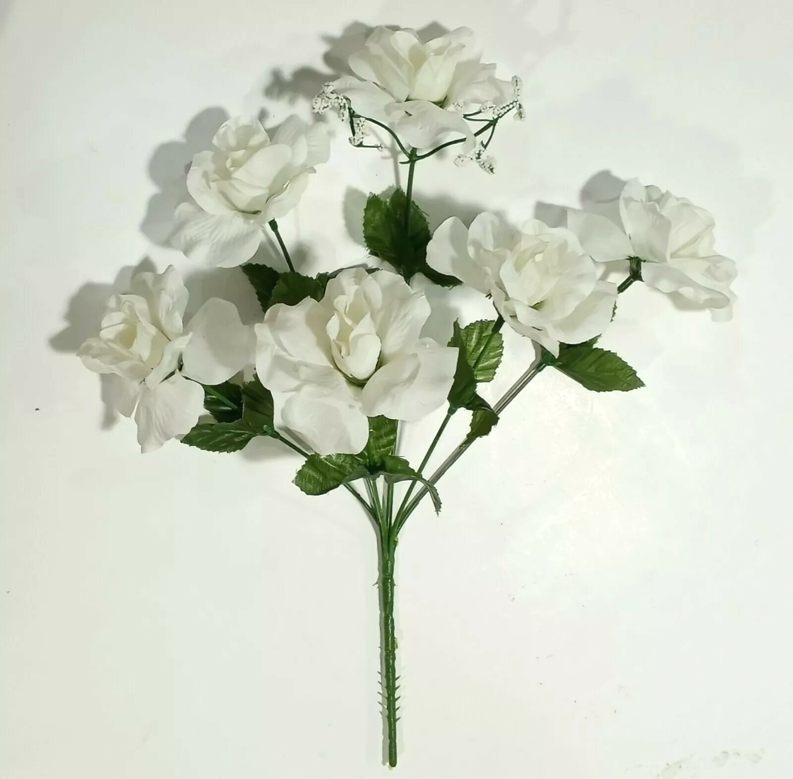 (12-Pack) 72 Cream Open Roses 14″ Bush Silk Flower Home Craft In/Outdoor Decor