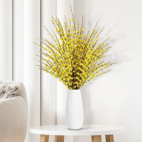 10 Pcs 29.5’’ Long Artificial Jasmine Flowers Tall Fake Flower Bouquet Faux