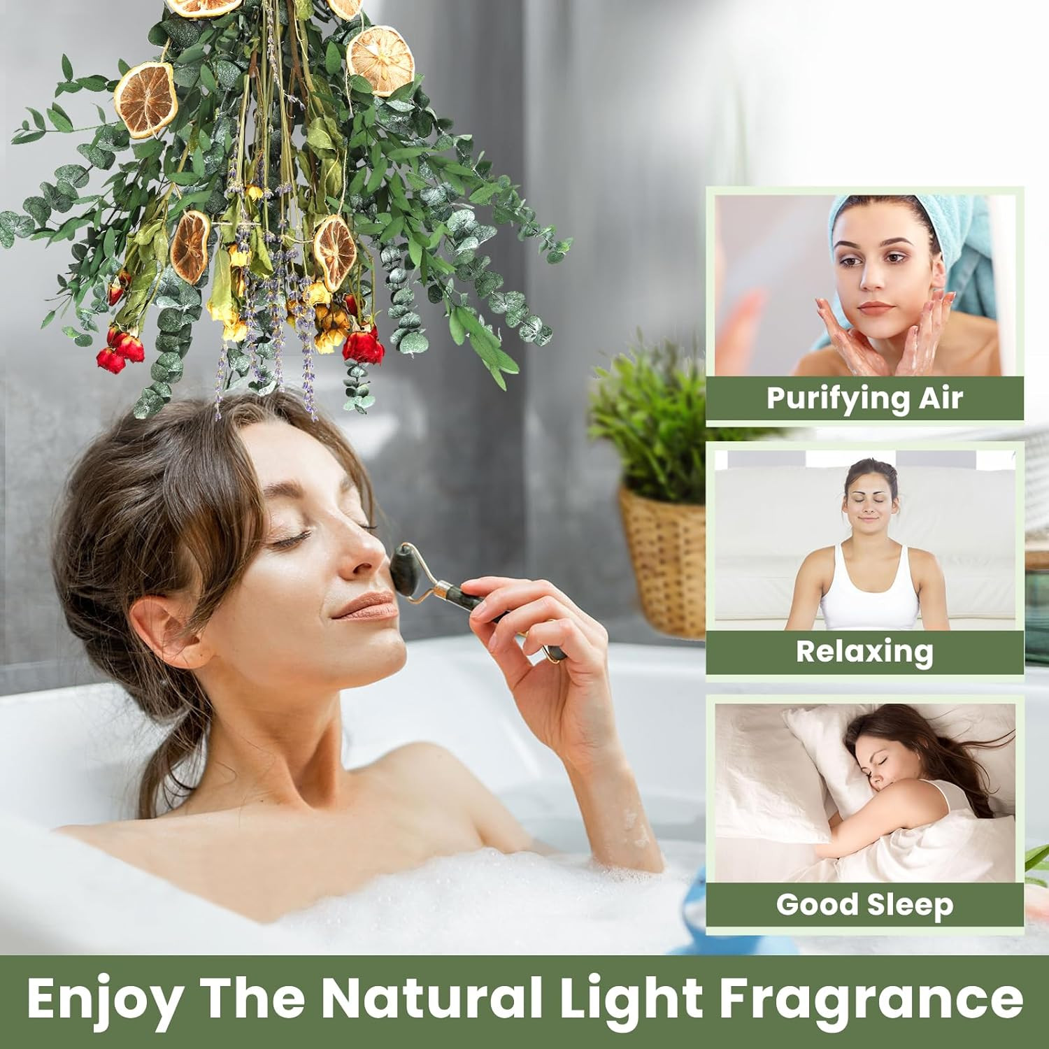 Eucalyptus for Shower Is a Mixture of Real Dried Eucalyptus with Roses, Lavender
