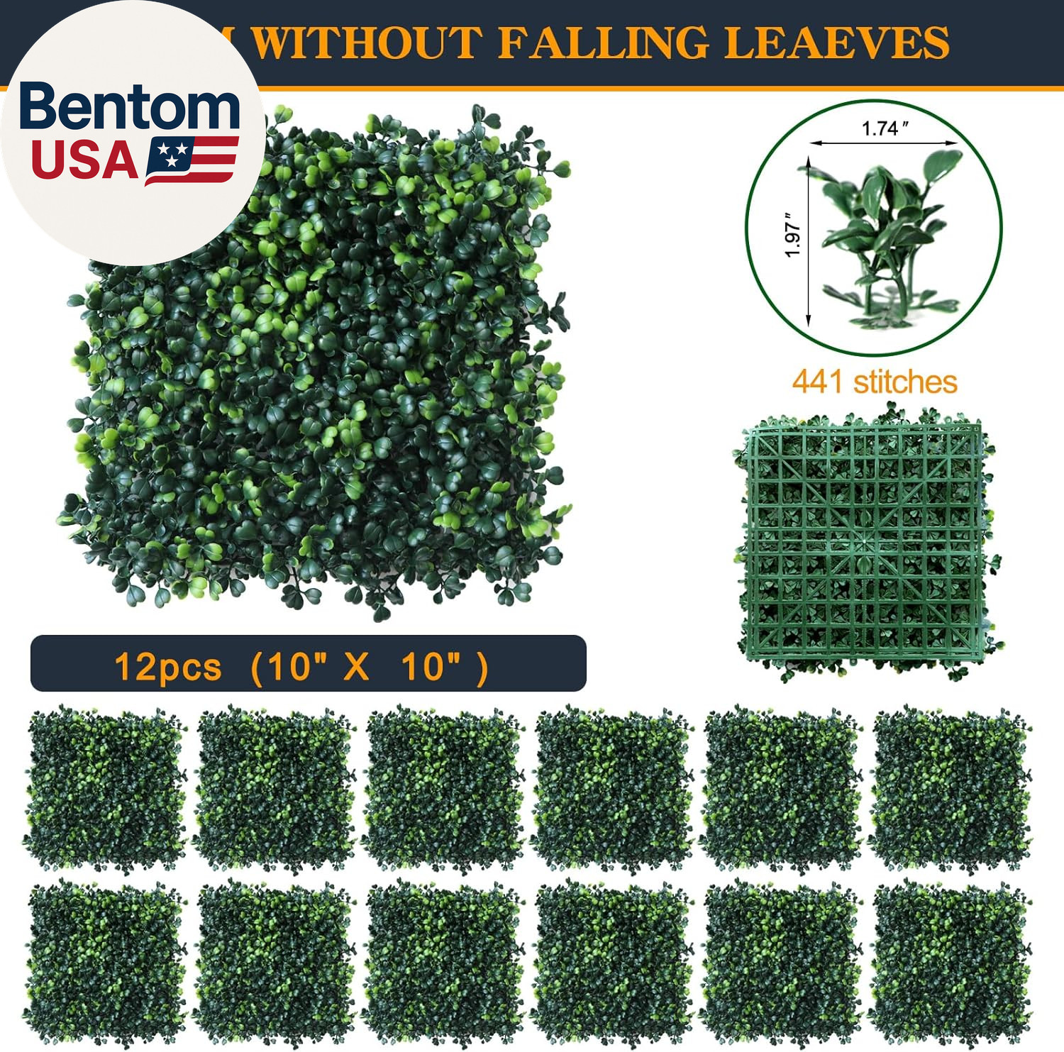 Grass Wall Panels 12 Pcs 10″X 10″ Grass Wall Backdrop Panels Artificial Boxwood