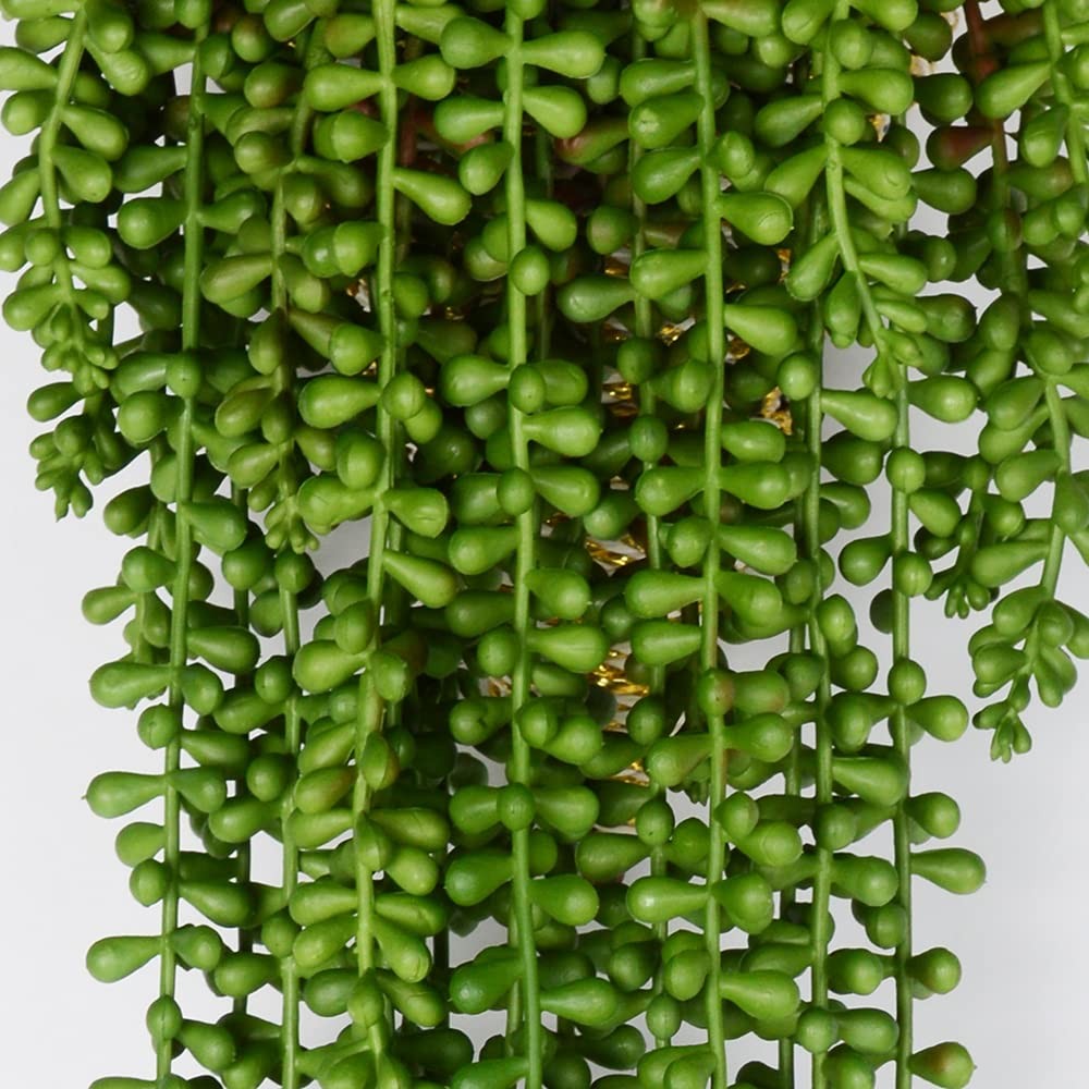 CLONG 3pcs Artificial Fake String of Pearls Plant Faux Succulents Hanging Plants