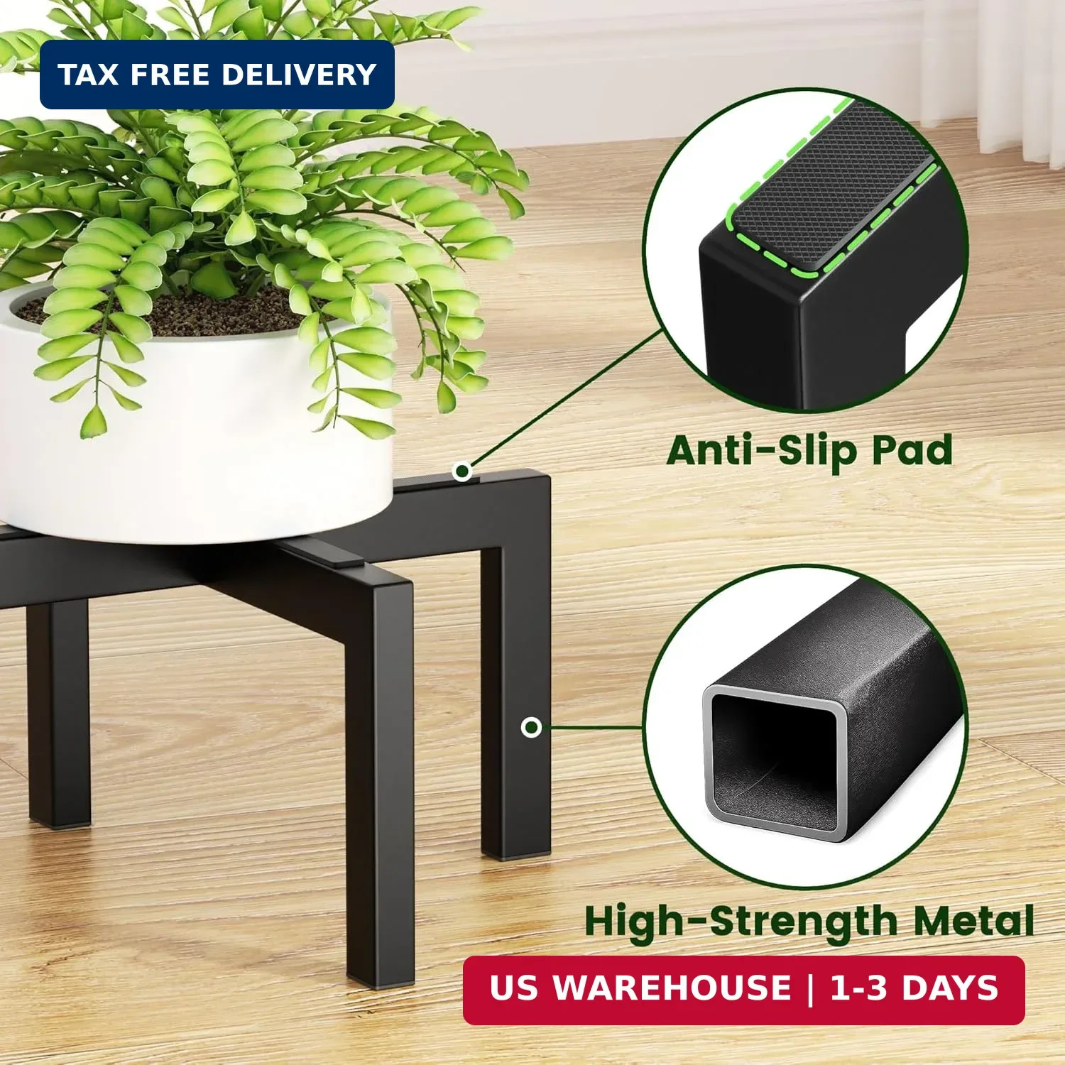 Plant Stand Indoor Outdoor Flower Holder Riser Low Profile 150lbs Heavy