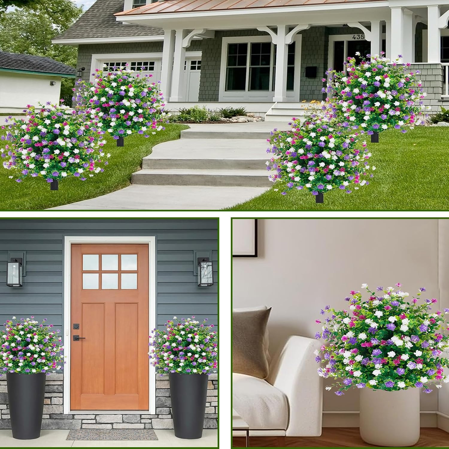 Set of 2 UV Resistant Artificial Boxwood Topiary Balls for Outdoor Decor