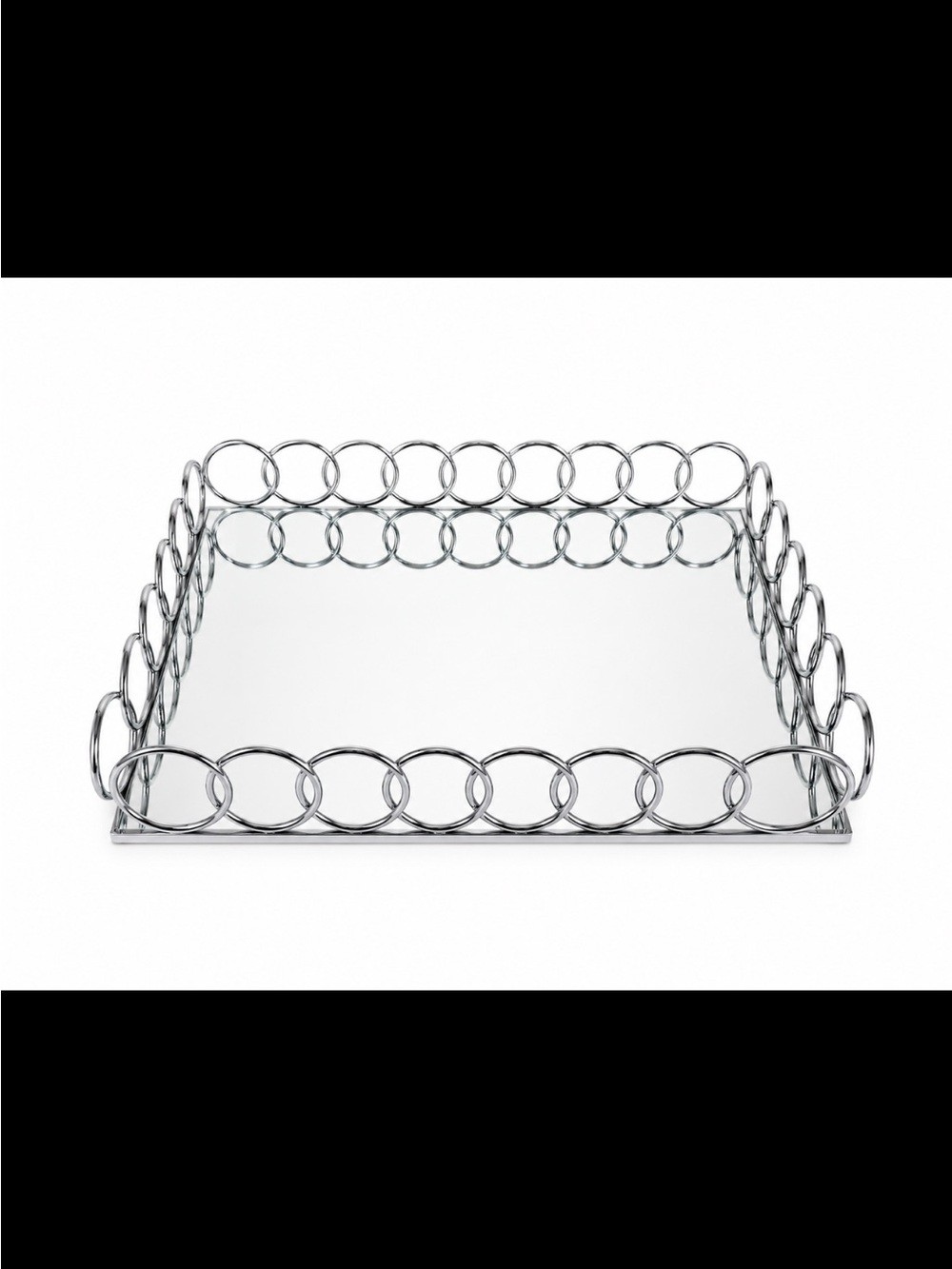 BRAND NEW American Atelier 1332766 Looped Square Mirror Tray, Silver