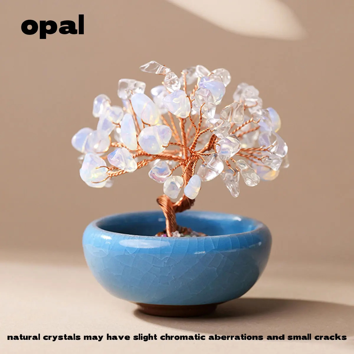 1PC Natural Crystal Tree Handmade Tree Copper Wire Life Small Bowl Flowerpot new