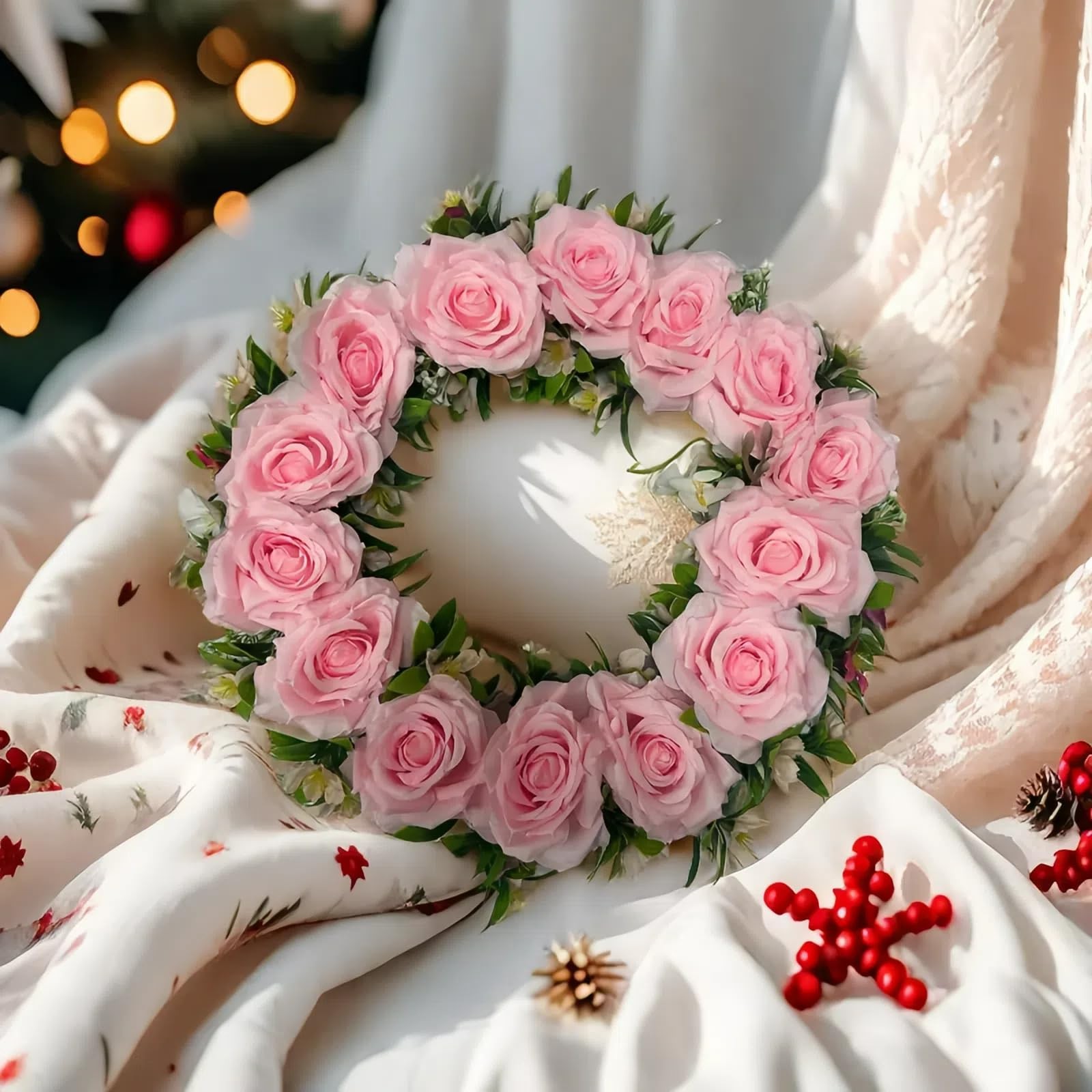 Fake Flower Heads for Craft 3.8 Inch Pink Rose Heads Artificial Flowers 36 PCS