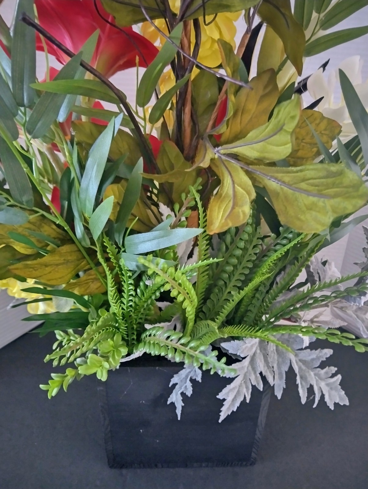 Artificial tropical floral arrangement