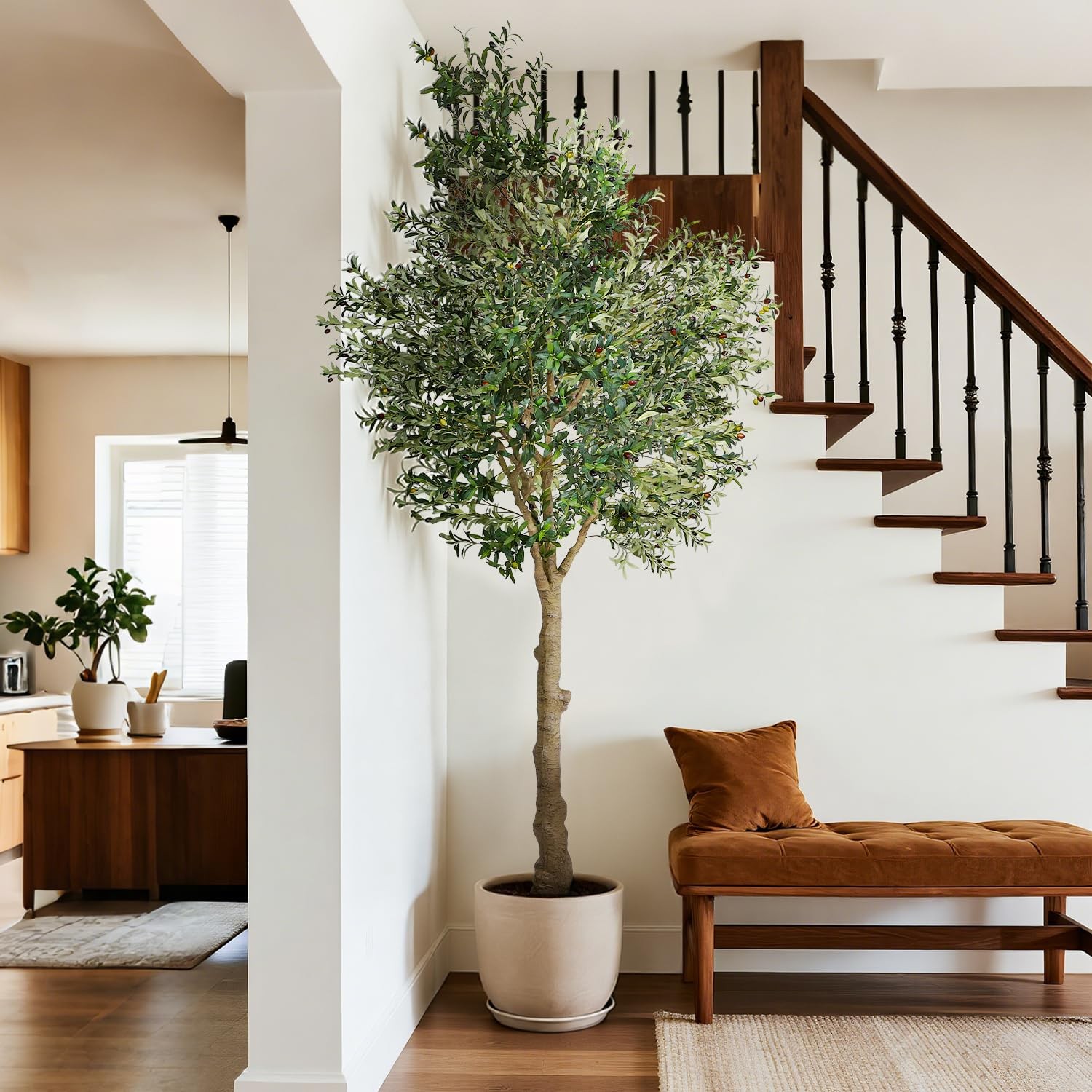 10FT Artificial Olive Tree Fake Potted Silk Plant Tall Faux Tree Home Decor