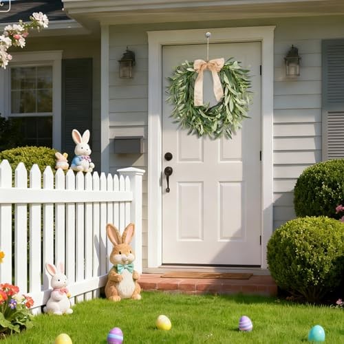 20.87 Inch Artificial Olive Wreaths for Front Door, Real Touch Green Leaf 1pcs