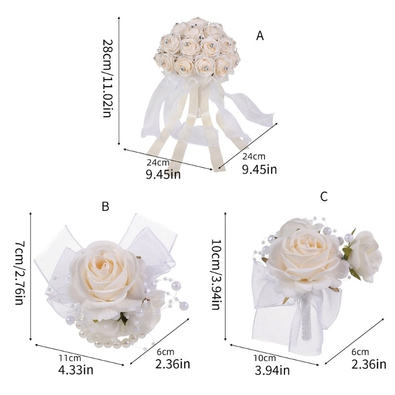 Faux Floral Arrangement Rhinestones Roses For Anniversary Dinner Table