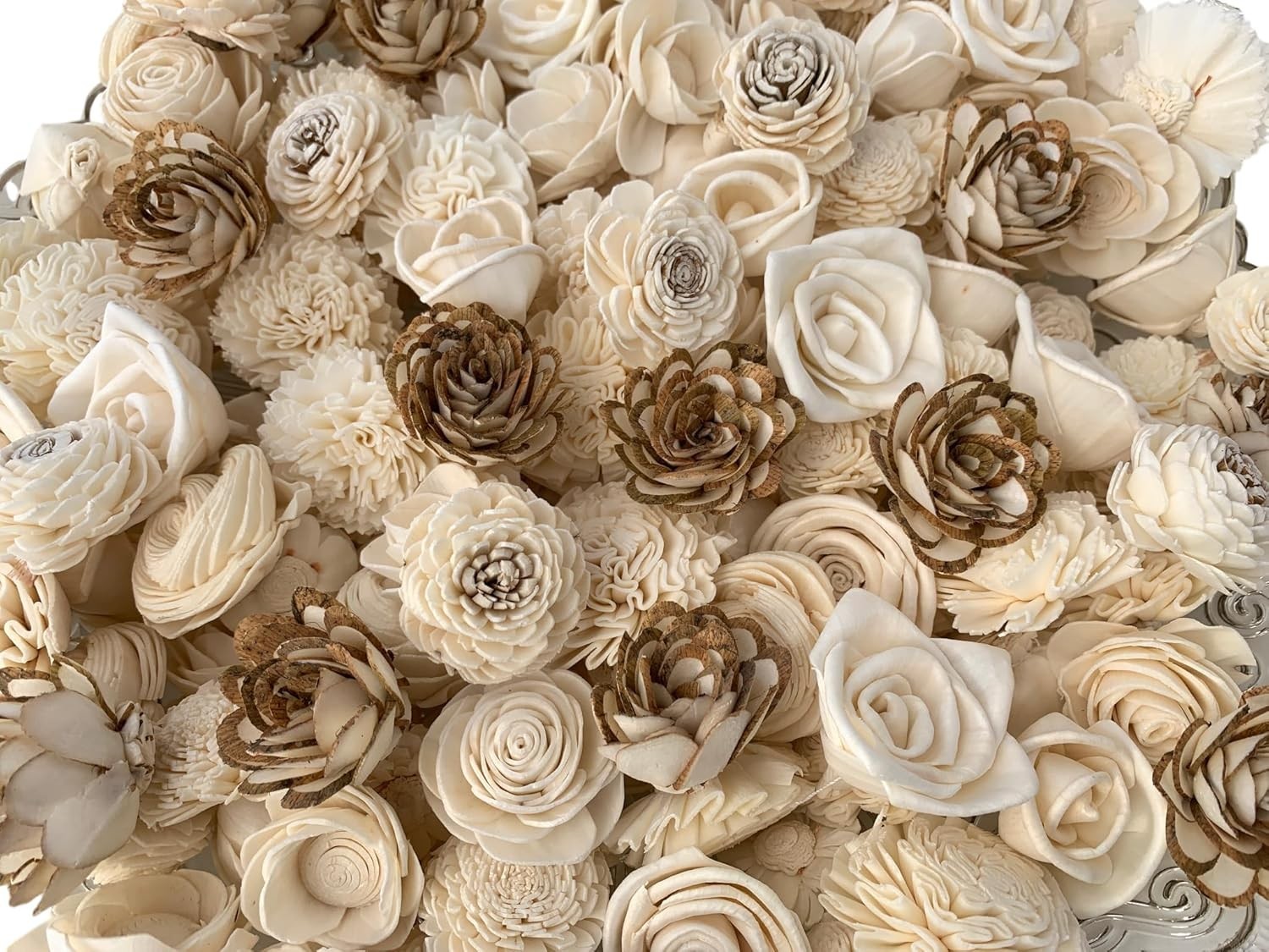 Mini Sola Wood Flowers Random Assortment – Set of 50 (Size Natural & Skin