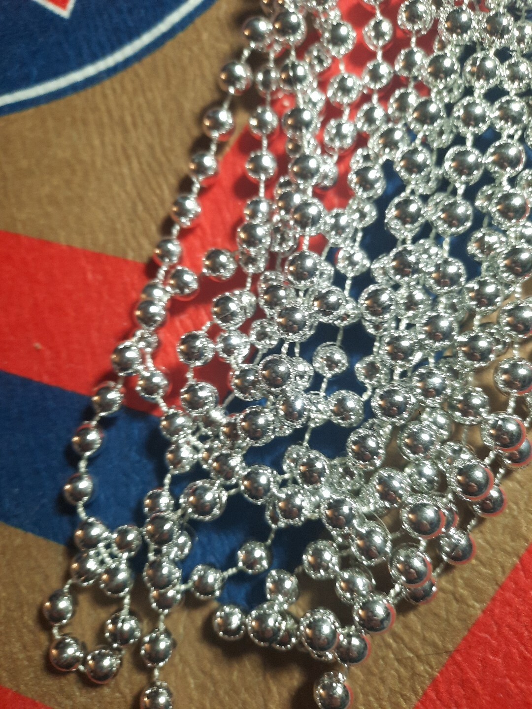 Silver Bead Garland 18′ for Crafts, Home Decor, DIY, Beaded Vase, Bead Curtains
