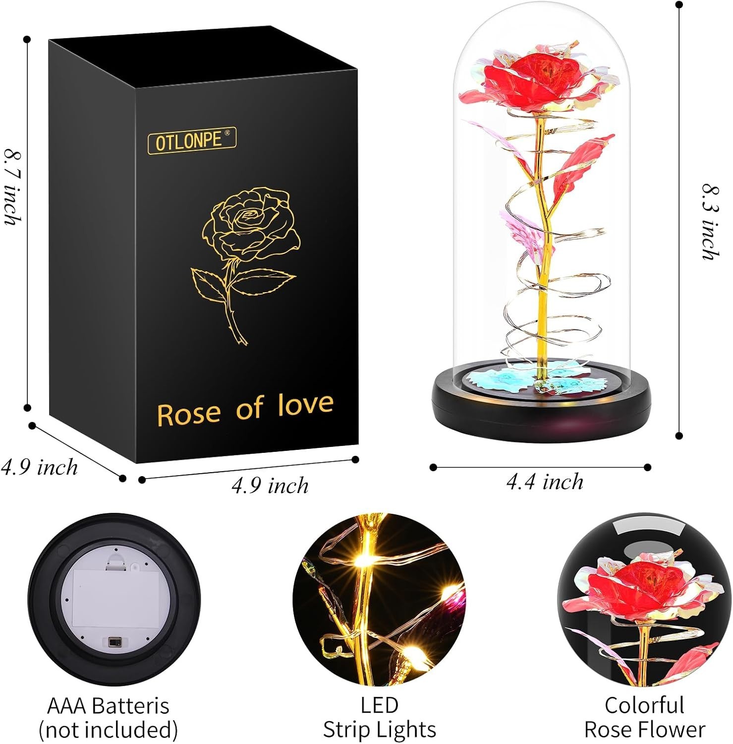 Magical Red Glass Light-Up Rose – Everlasting Gift for Mom and Loved Ones