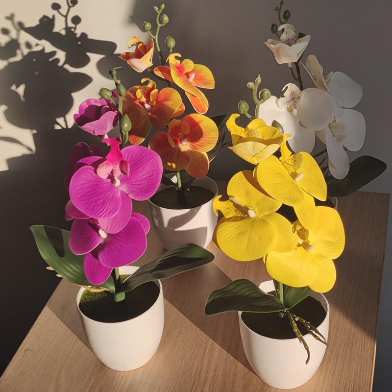 Artificial Butterfly Orchid – Potted Decor for Home, Office, or Wedding