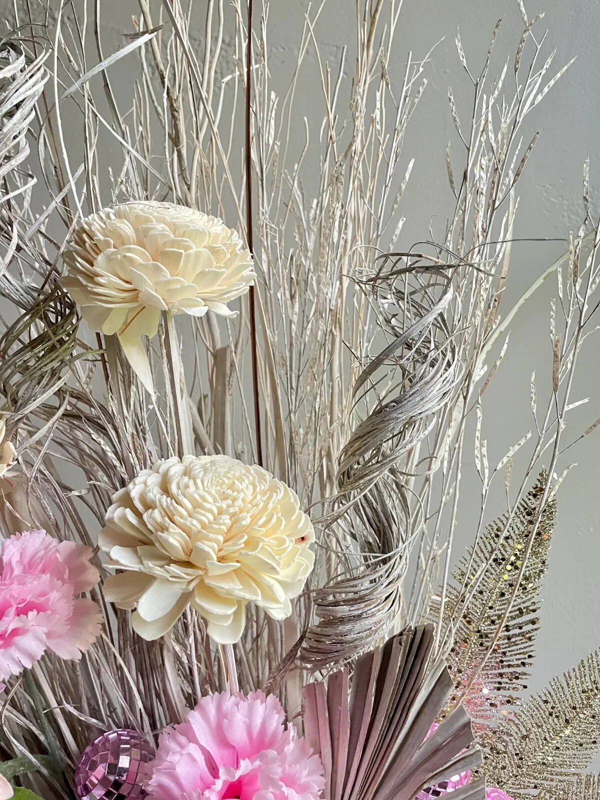 Pink Sunflower Centerpiece Chic Disco Living Dining Room Decor Bedroom Accent