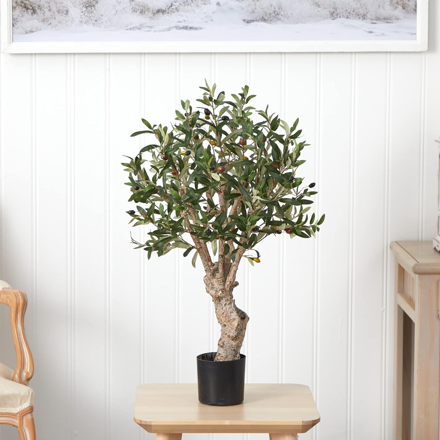 2.5ft Olive Silk Tree – Lifelike Green Decor for Home and Office