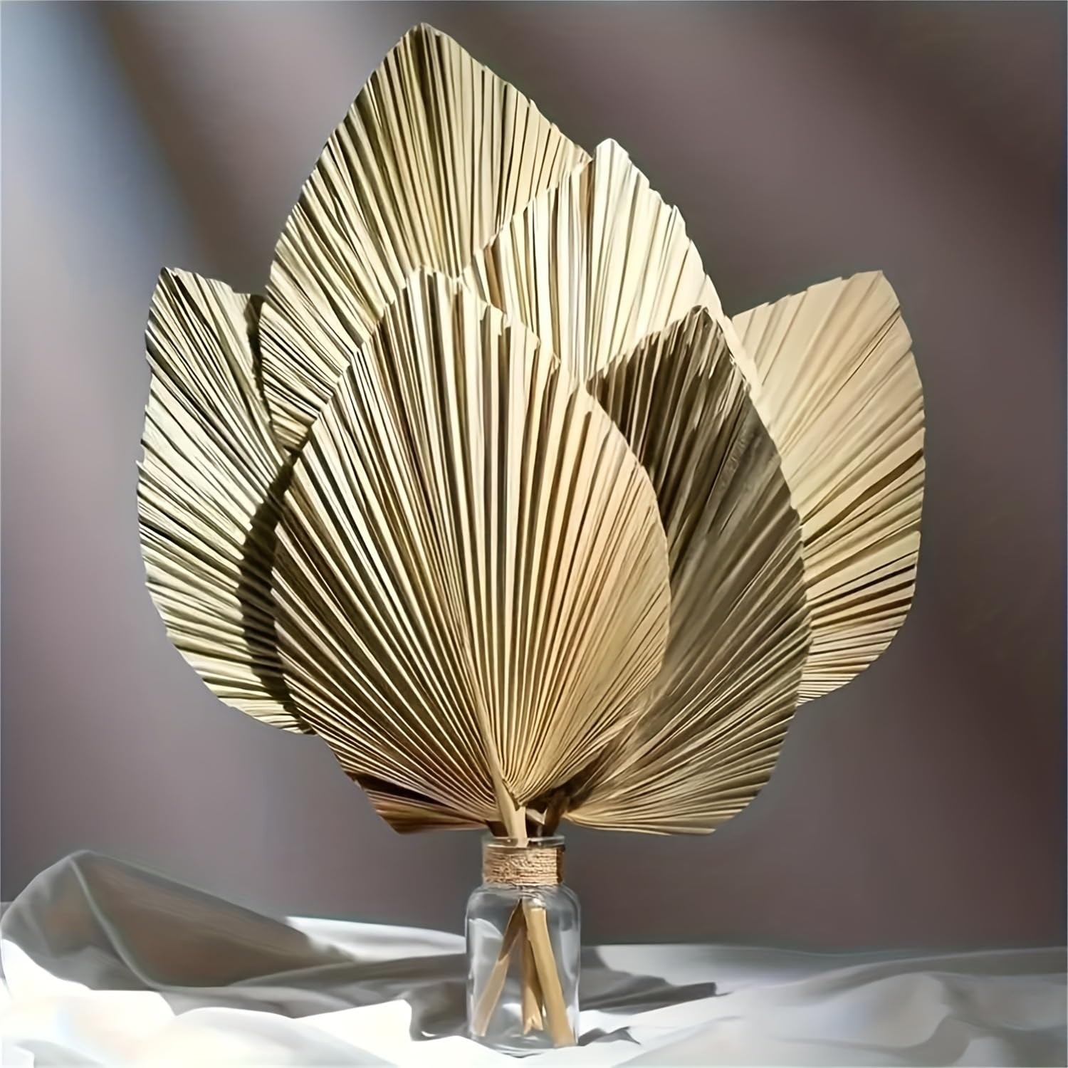 10 PCS 17.3 Inch Natural Dried Palm Leaves Beige Brown Wedding Decor