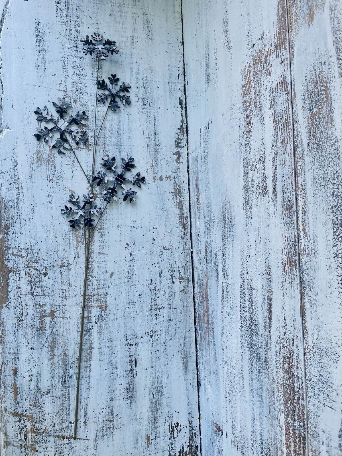 Black & White Plaid Snowflake Spray 27”