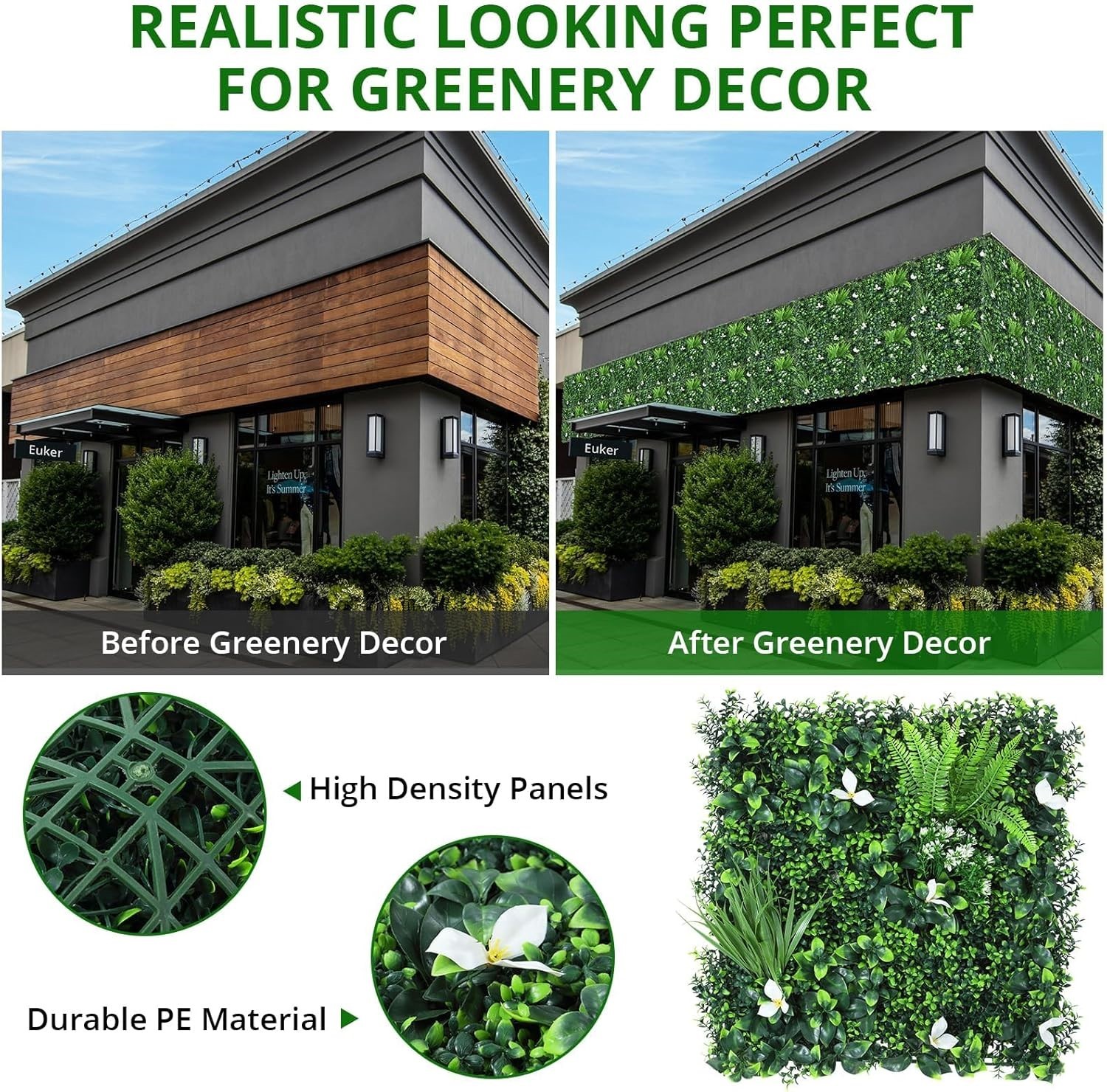 6 Pcs Artificial Boxwood Hedge Panels w/ 100 Zip Ties 20″ x 20″ Privacy Wall NEW