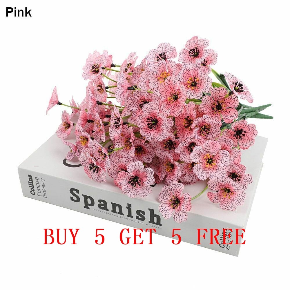 Artificial Flowers Plants Plastic Fake UV Resistant Home IN+Outdoor Garden Decor