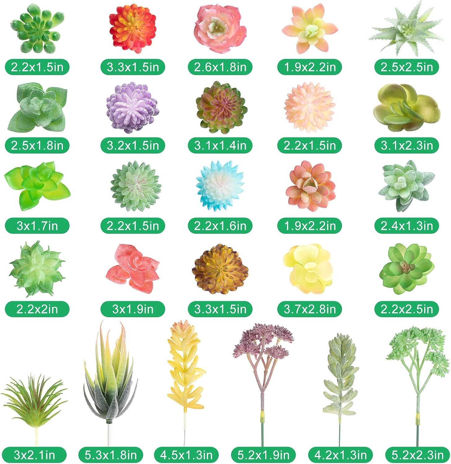 32 Pieces Mini Artificial Succulents Unpotted Realistic Artificial Fake Plant…