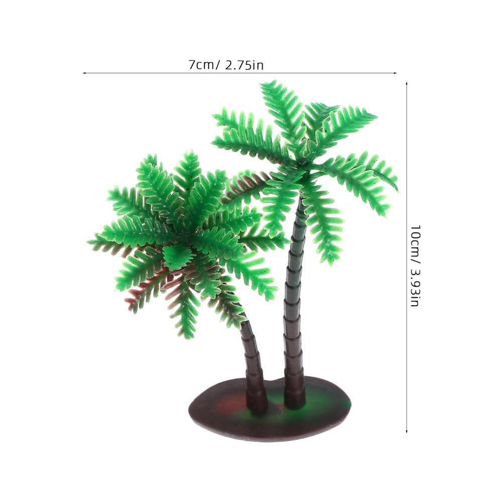15Pcs Reusable Plastic Mini Palm Trees for Crafts Green Artificial Coconut Decor