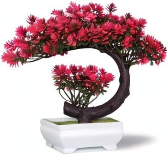 Versatile 8.5” Magenta Bonsai Decor – Maintenance-Free Lifelike Plant