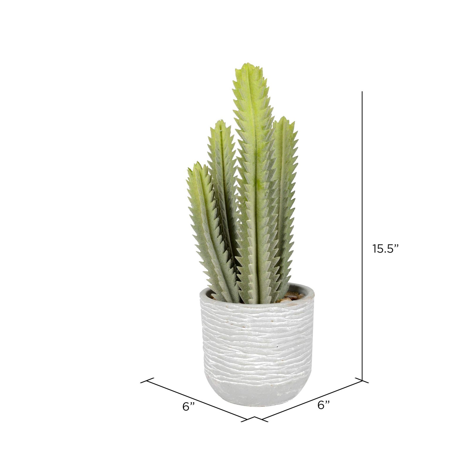 Vickerman 15.5” Contemporary Plastic Artificial Cactus Plant in Green