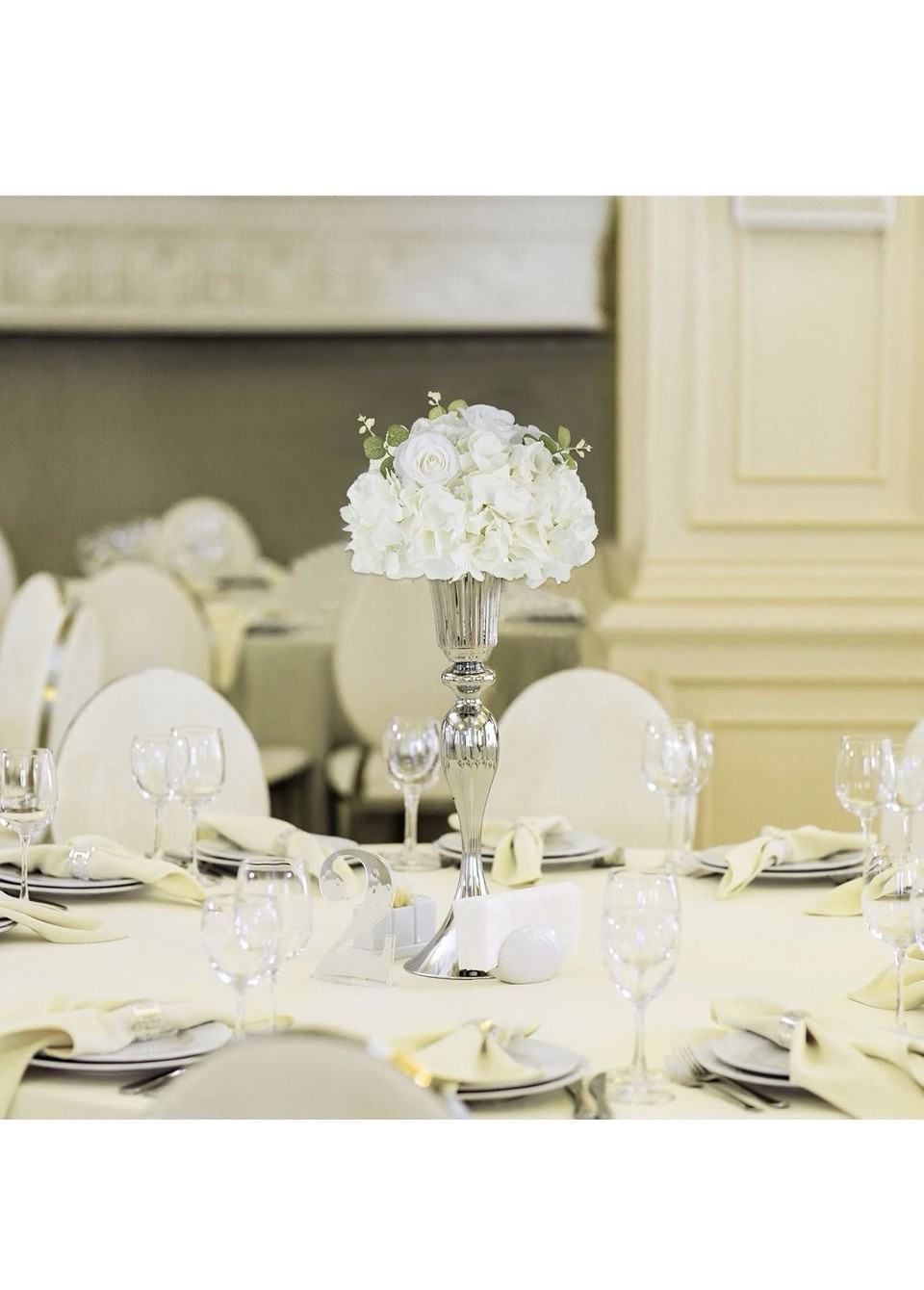 Artificial Flower Balls For Wedding Centerpieces 2 Pcs 11.8″ White Hydrangeas