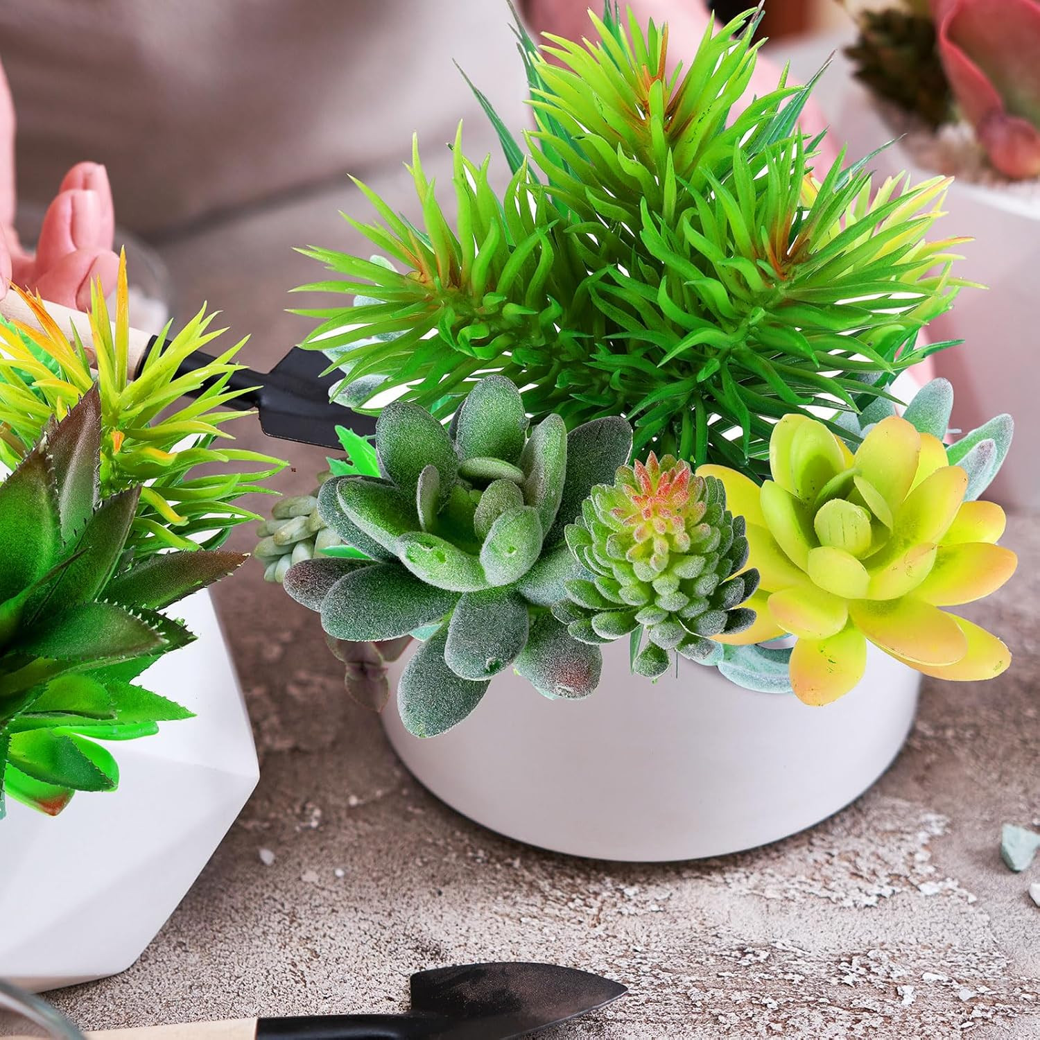 120 Pcs Realistic Artificial Succulents for Home and Garden Decor