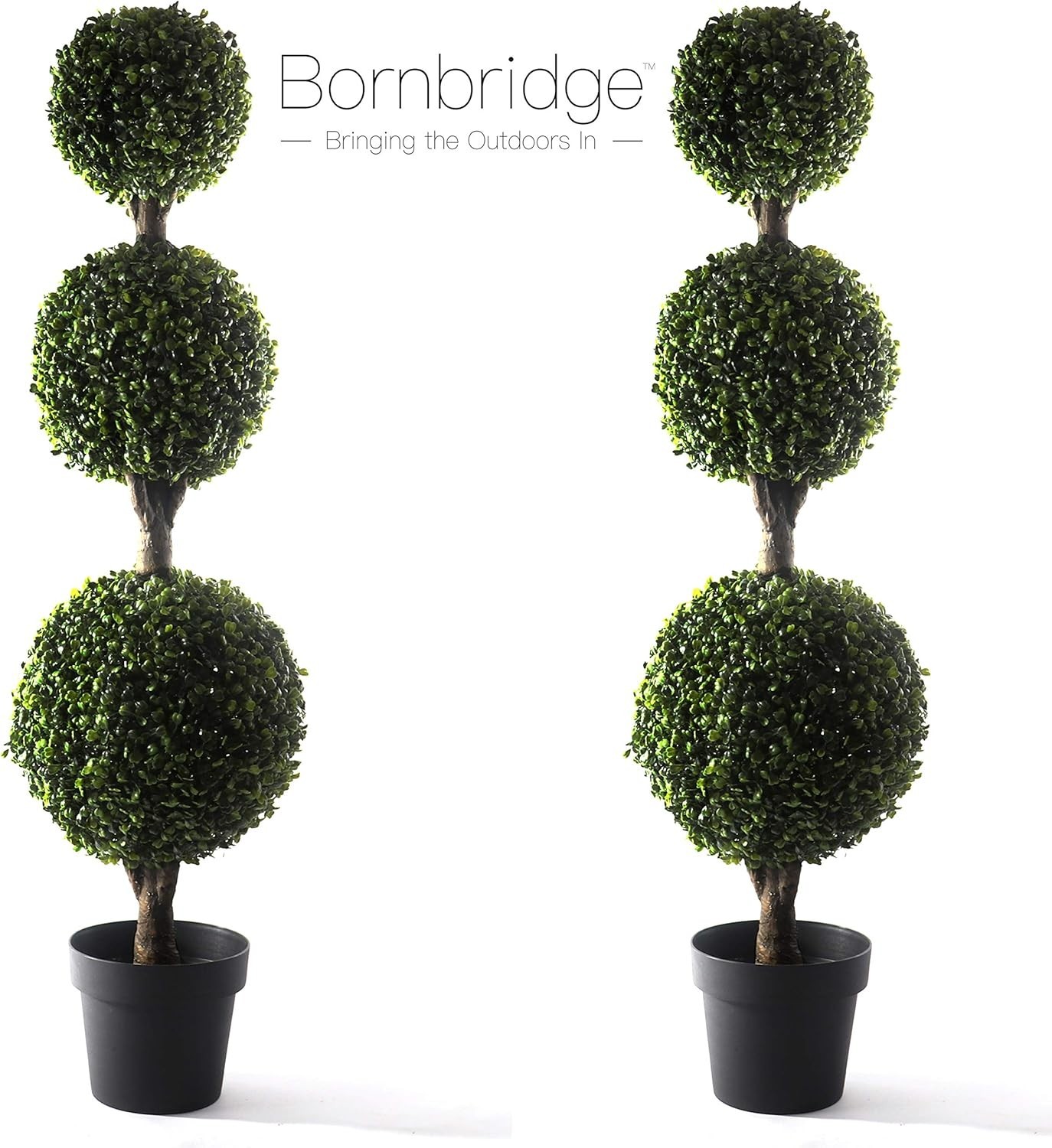 4′ Boxwood Ball Tree – Lifelike Artificial Outdoor Plant, UV and Water Resistant