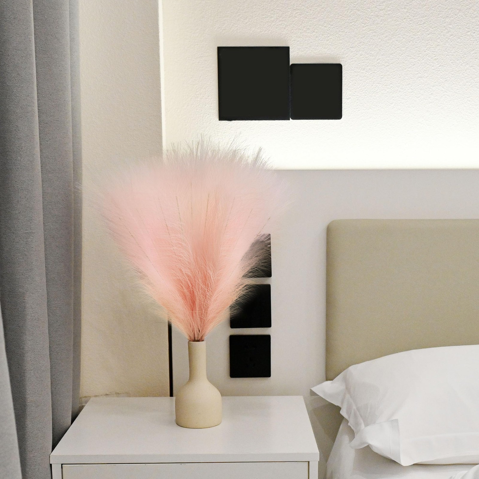 6 PCS Faux Pampas Grass Arrangement – 18″/45cm Artificial Fluffy Pompous Gras…