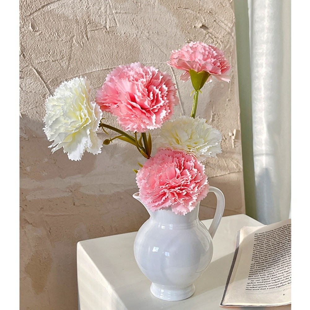 Silk Fabric Carnation Bouquet Artificial Flowers for Interior Design Use