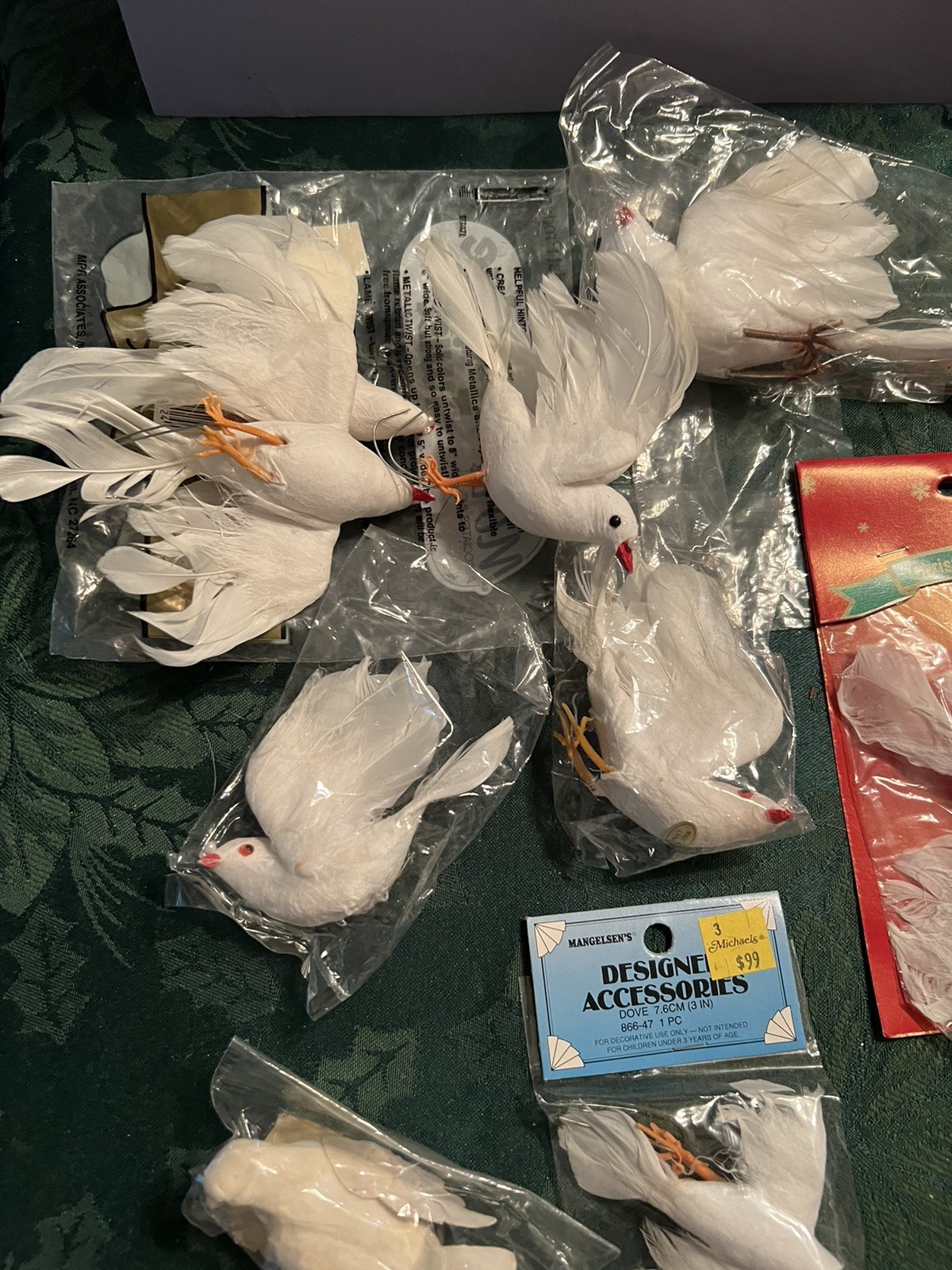 21 Pieces Artificial Birds Doves For Wedding Confirmation Floral See Pics