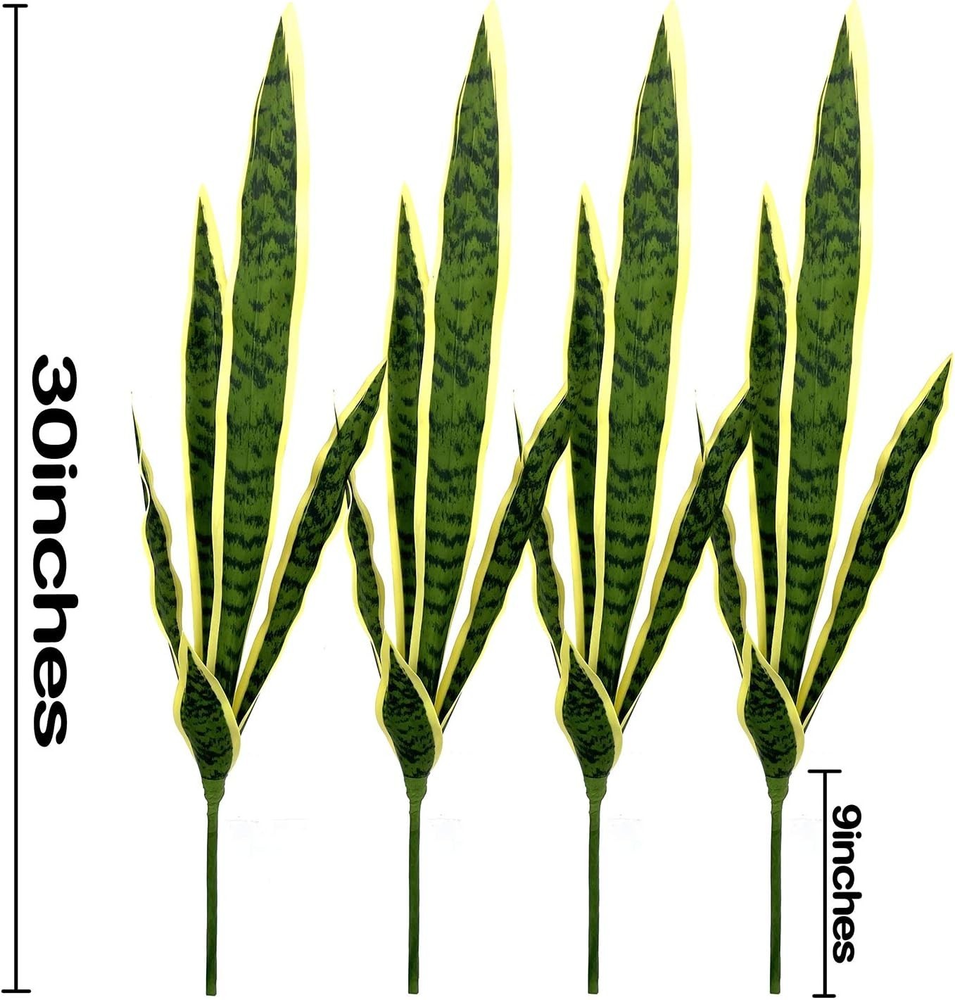 Realistic Faux Sansevieria Plants Set – Home Office Greenery