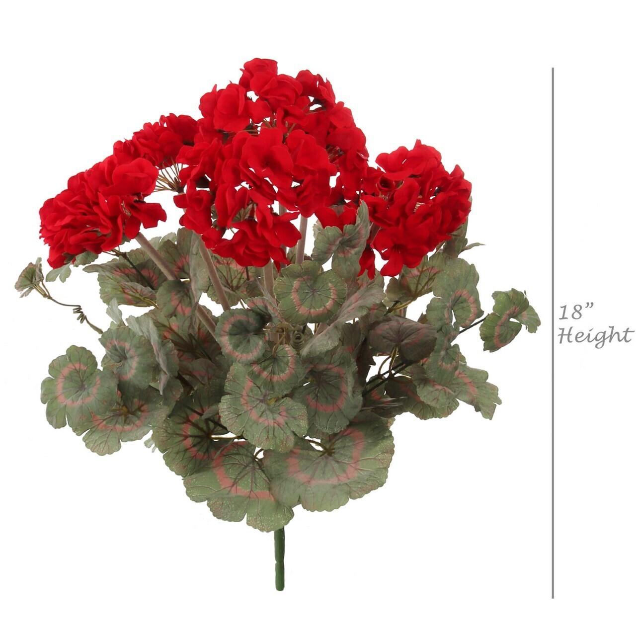 Red Geranium Bush 18 in Flower 7 Silk Vibrant Bloom Realistic Floral Decor 2Pack