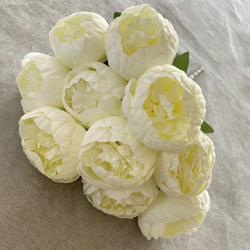 10 Heads Silk Peony Artificial Flowers Bouquet | Large Peonies Valentines Decors
