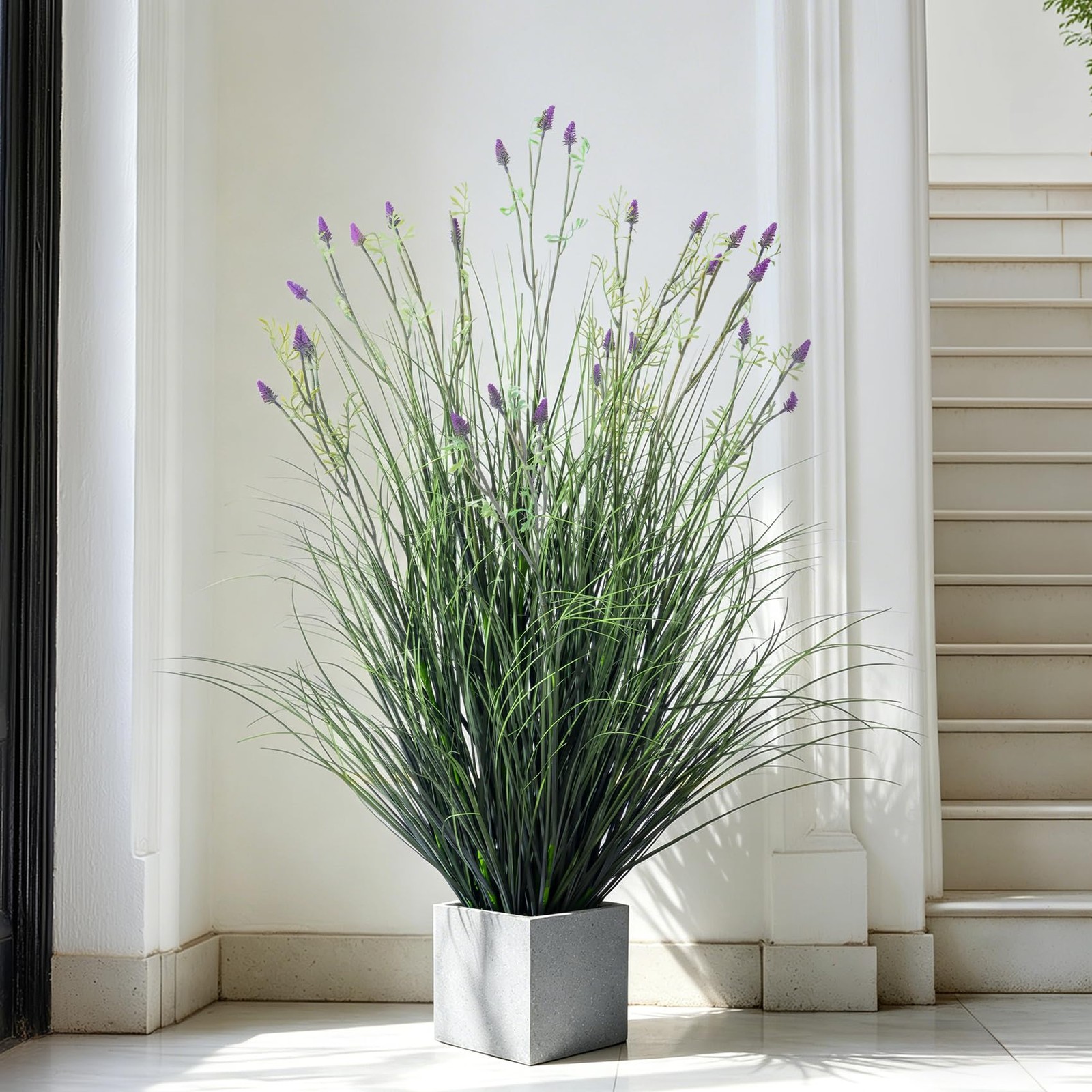 Lifelike Fake Lavender Faux Plastic plantas Synthetic Pampas Grass Indoor Out…