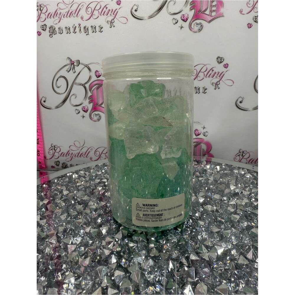 Ashland decorative filler sea Green and Clear Decorative Glass Nuggets Jar